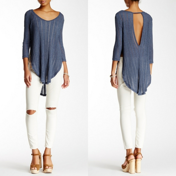 Free People Tops - Free People Astoria Split Ribbed Tee